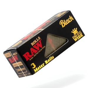 Raw Black Classic 3 Meter Rolls - King Size Wide - 12ct Display